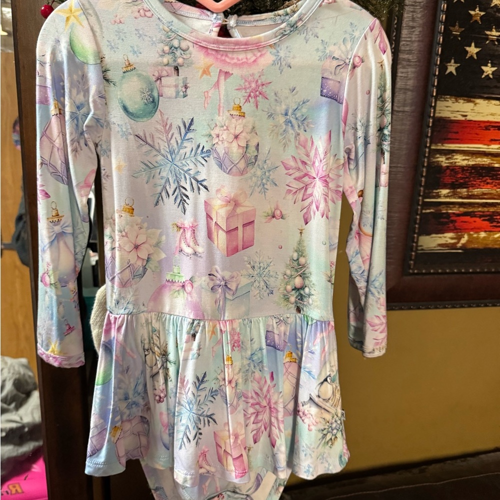 Bums & Roses Winter Wonderland Ruffle Dress